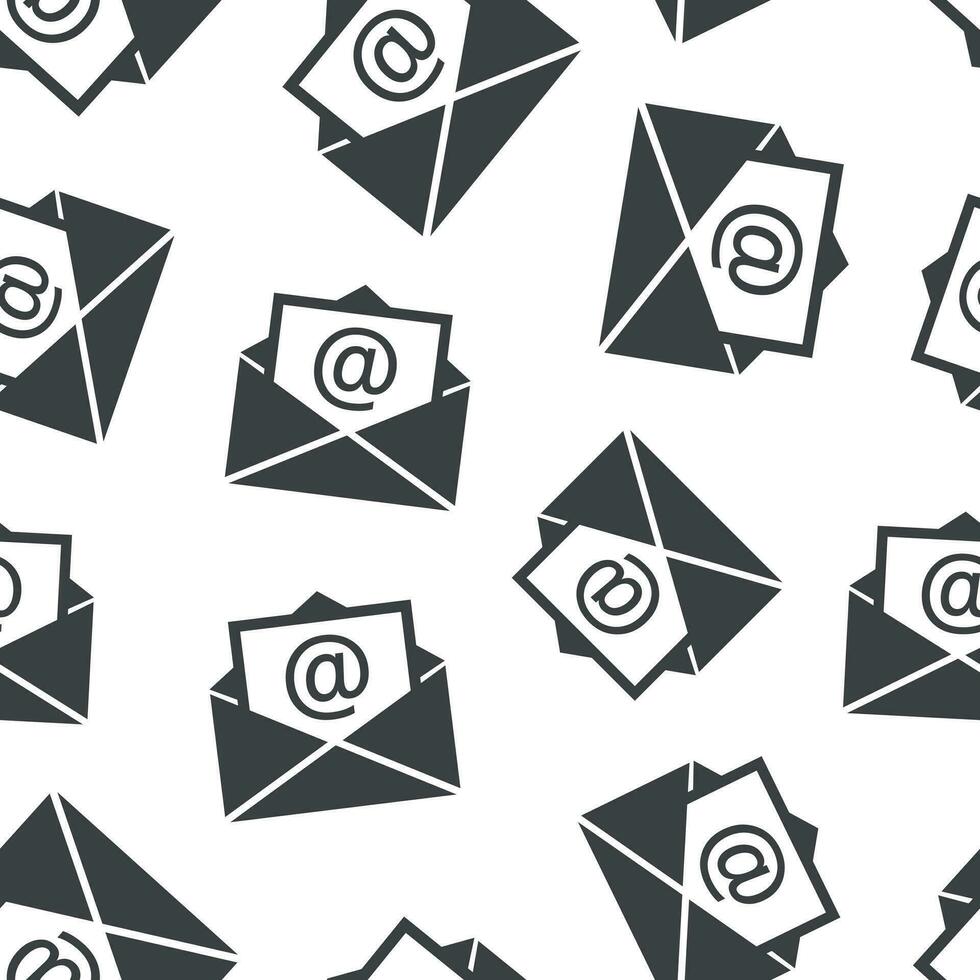 Mail envelope icon seamless pattern background. Business flat vector illustration. Email sign symbol pattern.