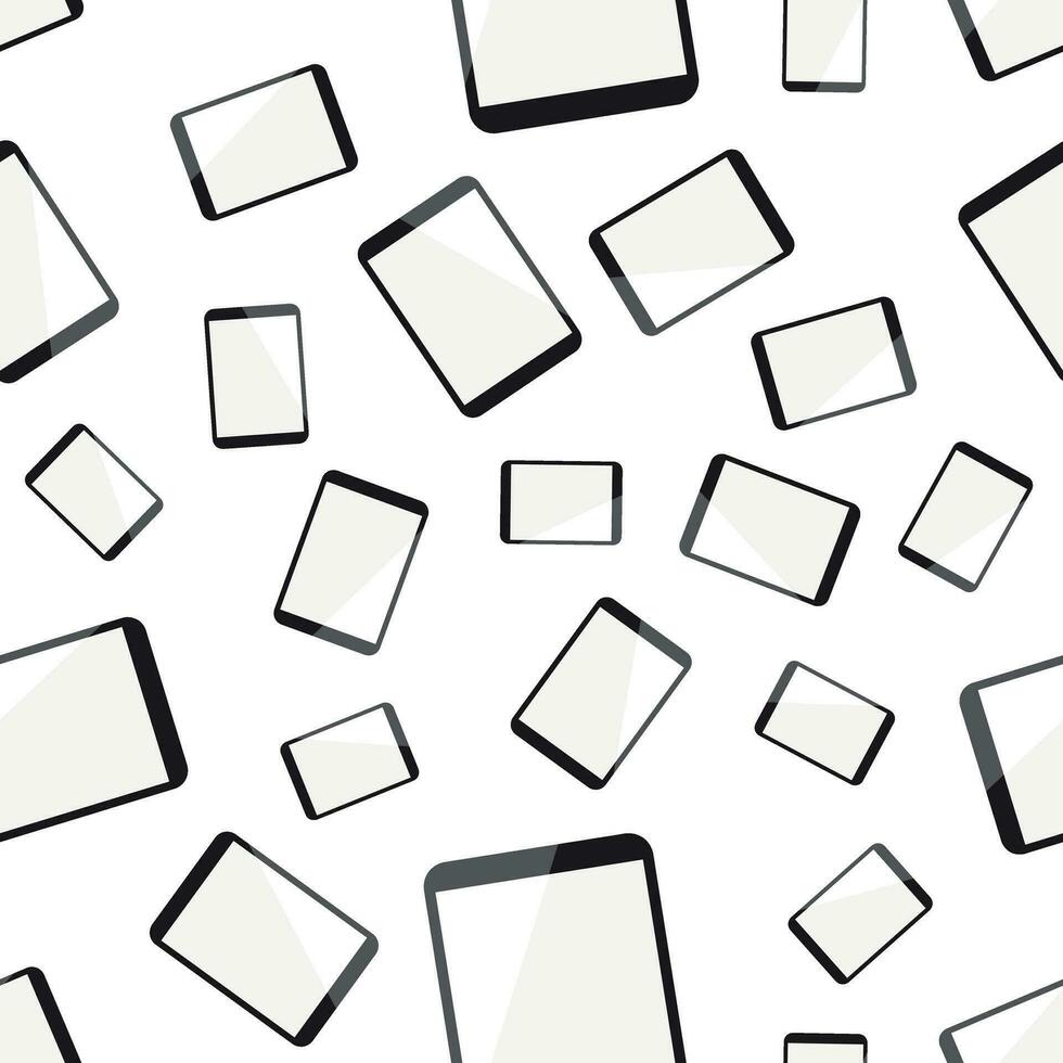 Tablet computer seamless pattern background. Business flat vector illustration. Realistic device sign symbol pattern.