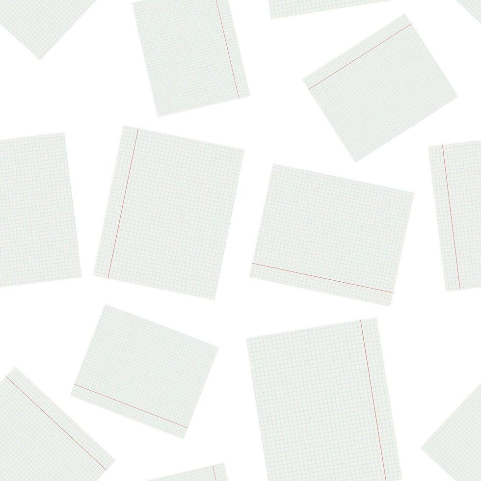 Realistic squared paper sheet seamless pattern background. Business flat vector illustration. Office stationery notebook concept sign symbol pattern.