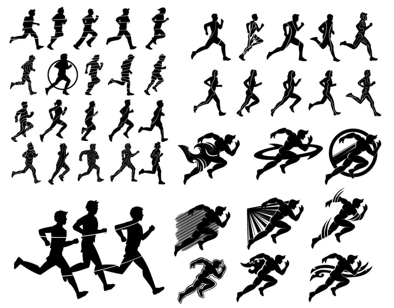 running illustration silhouette art vector