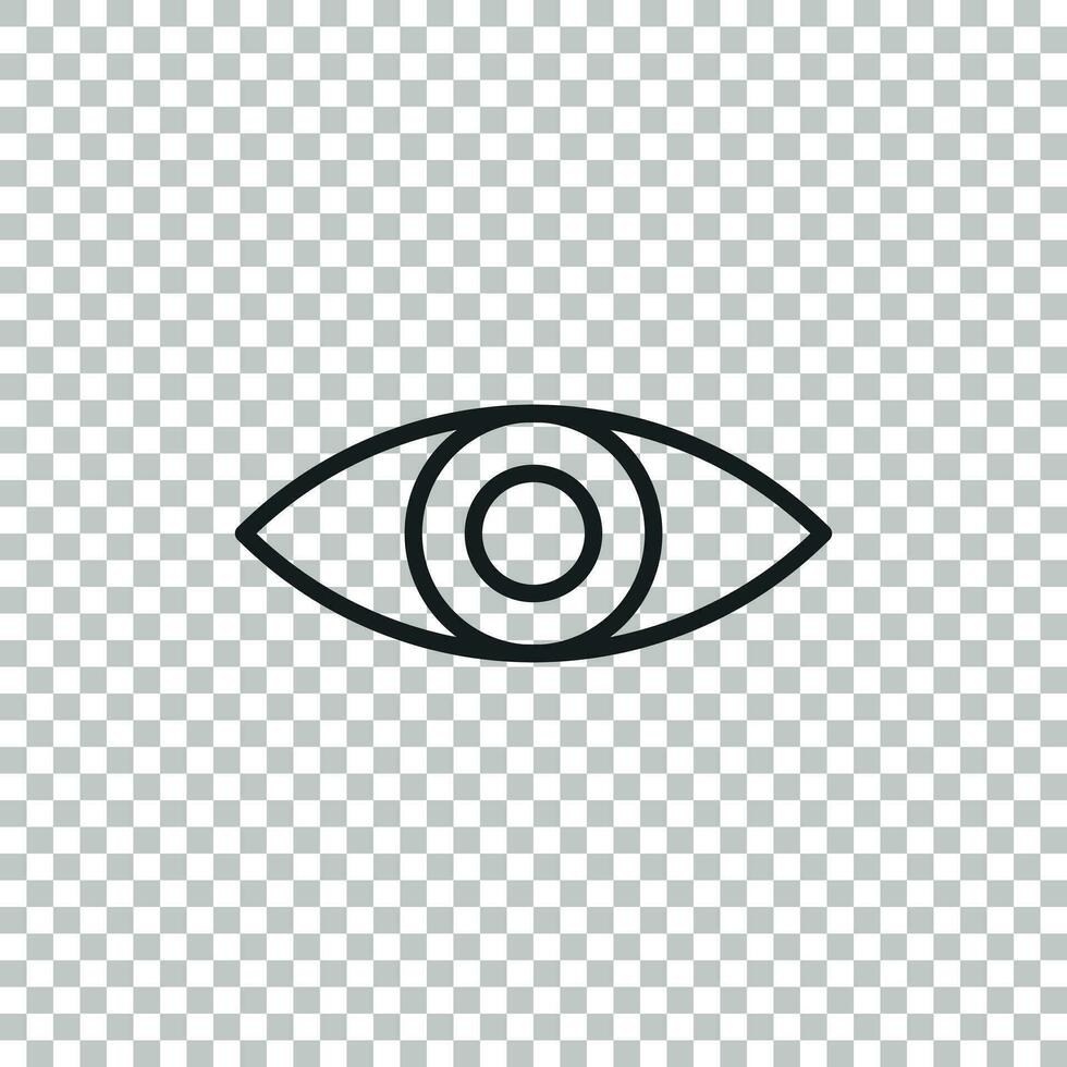 Simple eye icon vector. Eyesight pictogram in flat style. vector