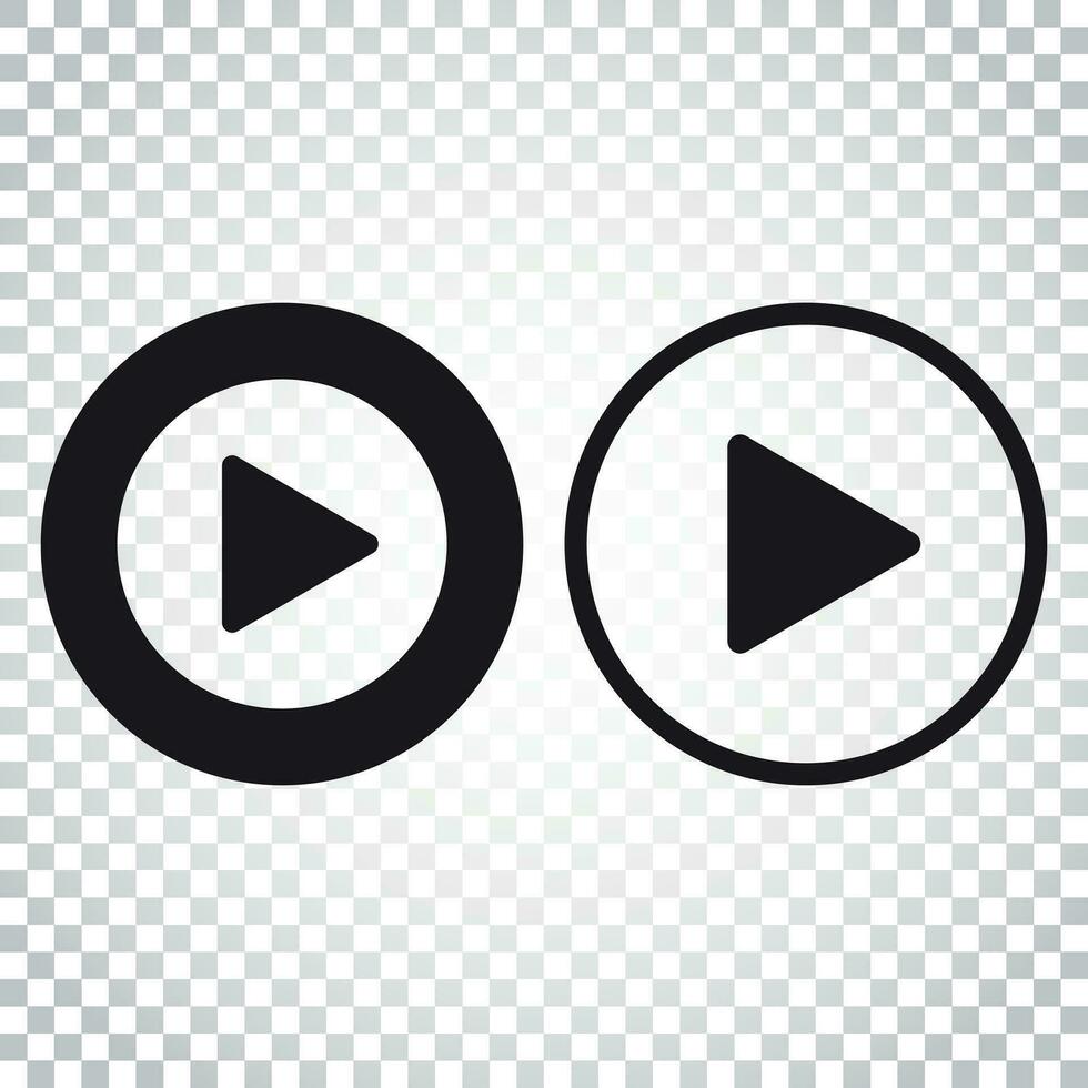 Play icon vector. Play video illustration in flat style. Simple business concept pictogram on isolated background. vector