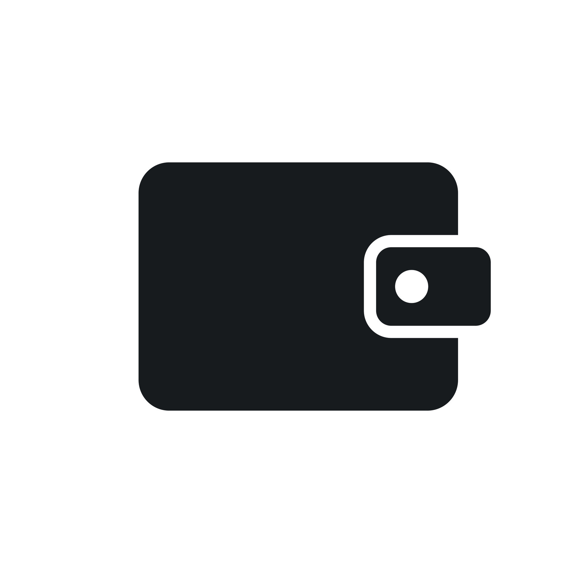 Wallet vector icon. Money purse flat vector illustration. Money bag