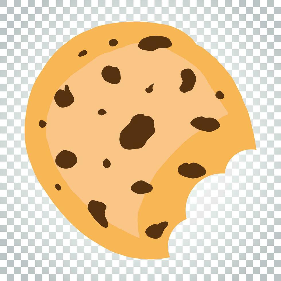 Cookie flat vector icon. Chip biscuit illustration. Dessert food pictogram. Business concept simple flat pictogram on isolated background.