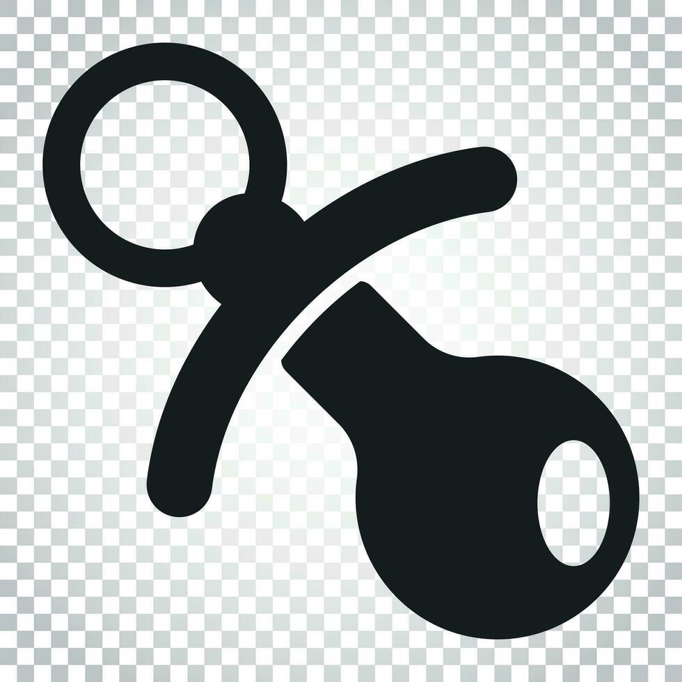 Baby pacifier icon. Child toy nipple vector illustration. Simple business concept pictogram on isolated background.