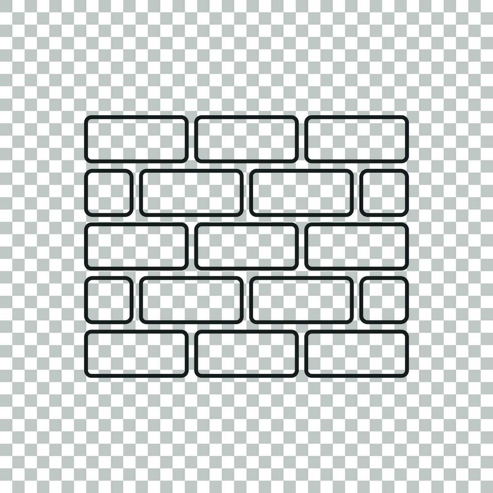 Wall brick icon in flat style isolated on isolated background. Wall symbol illustration in line style. vector