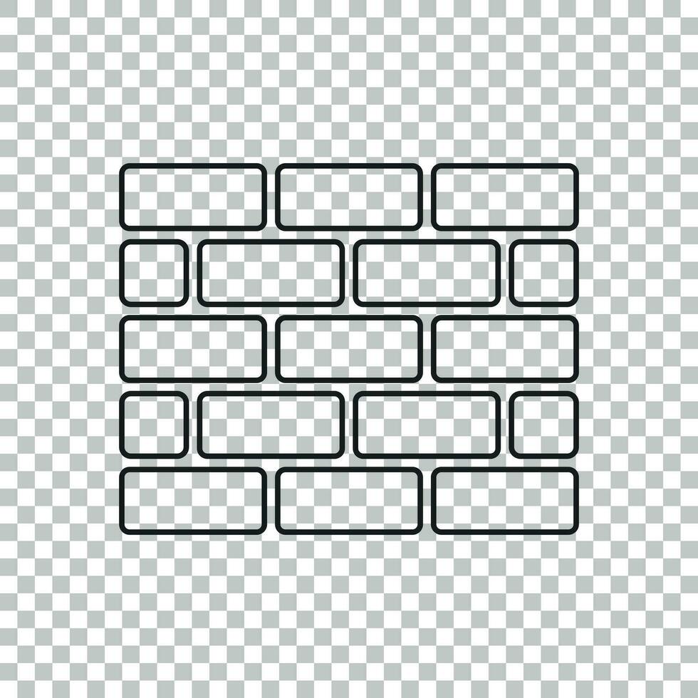 Wall brick icon in flat style isolated on isolated background. Wall symbol illustration in line style. vector