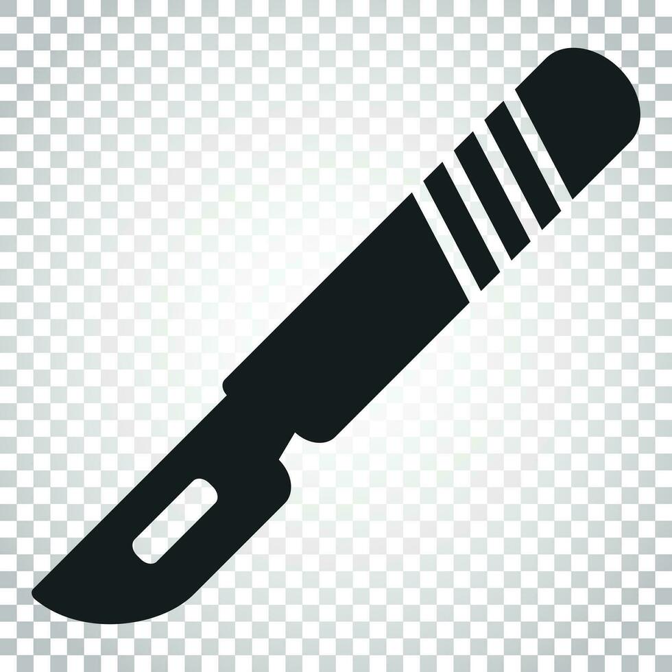 Medical scalpel vector icon. Hospital surgery knife sign illustration. Business concept simple flat pictogram on isolated background.