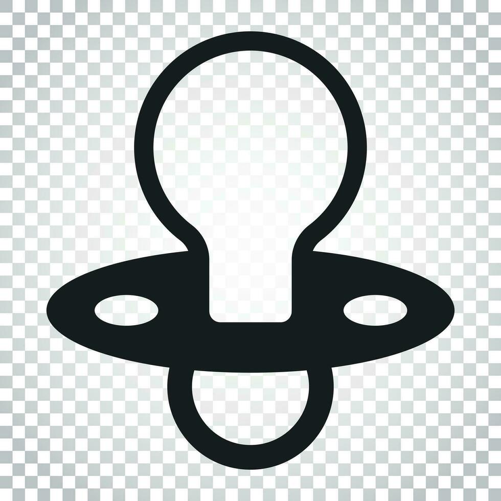 Baby pacifier icon. Child toy nipple vector illustration. Simple business concept pictogram on isolated background.