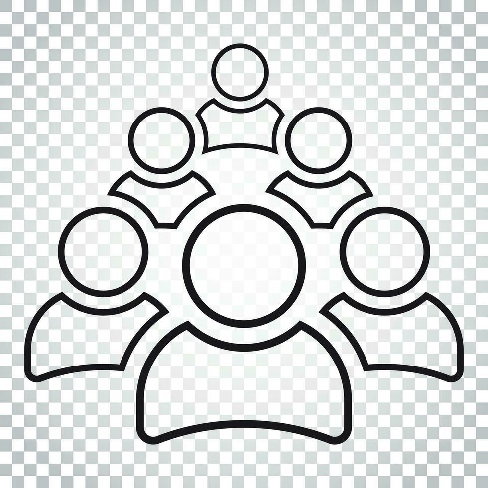 Group of people vector icon in line style. Persons icon illustration. Simple business concept pictogram on isolated background.
