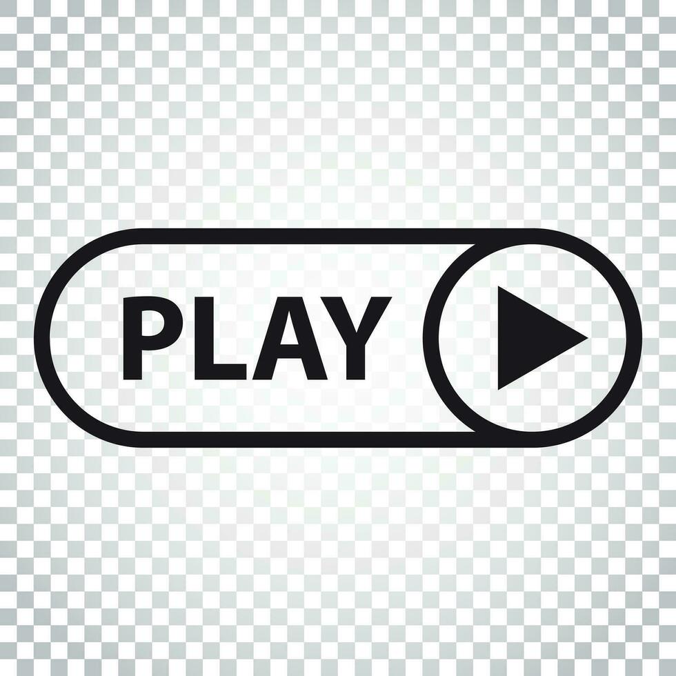 Play icon vector. Play video illustration in flat style. Simple business concept pictogram on isolated background. vector