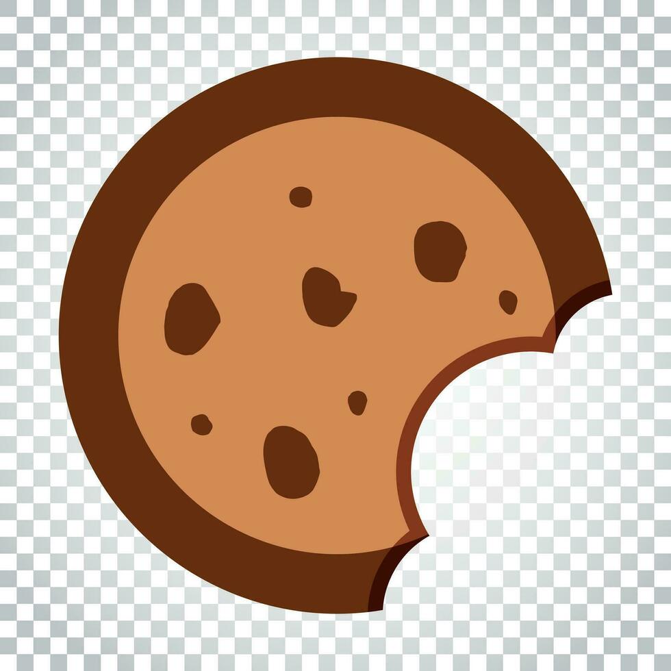 Galleta plano vector icono. chip galleta ilustración. postre comida pictograma. negocio concepto sencillo plano pictograma en aislado antecedentes.