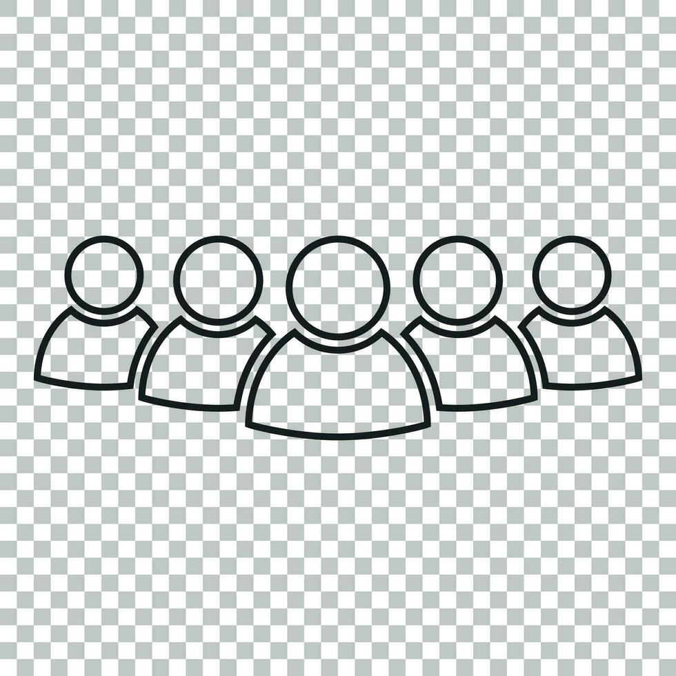 grupo de personas vector icono en línea estilo. personas icono ilustración.