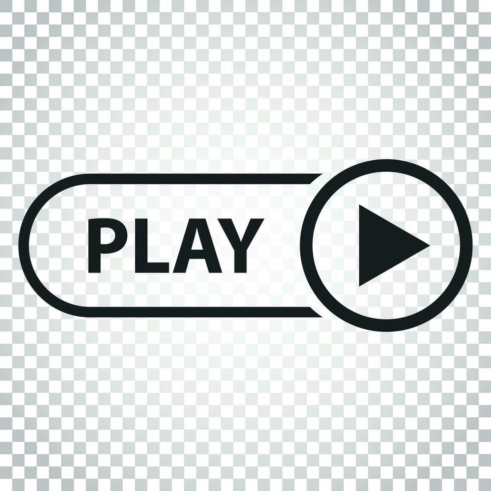 Play icon vector. Play video illustration in flat style. Simple business concept pictogram on isolated background. vector