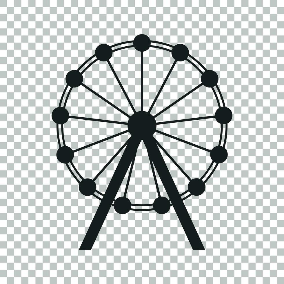 Ferris wheel vector icon. Carousel in park icon. Amusement ride illustration.