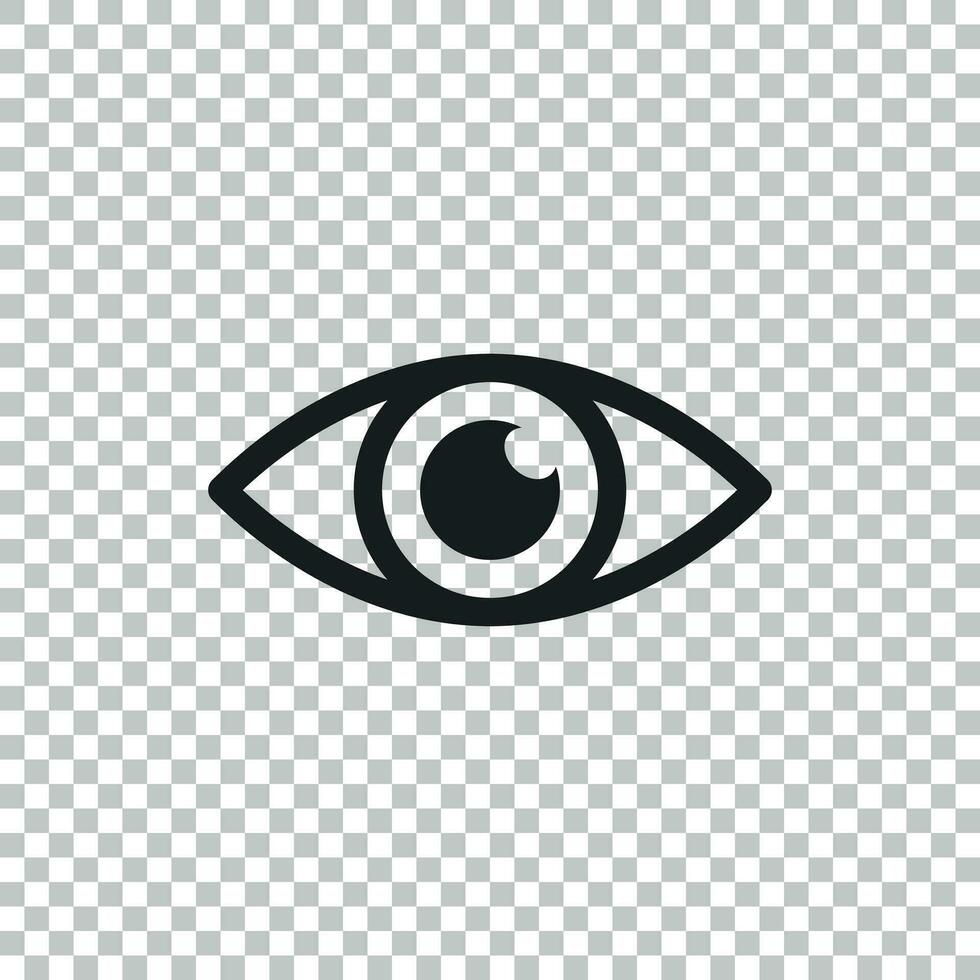 sencillo ojo icono vector. vista pictograma en plano estilo. vector
