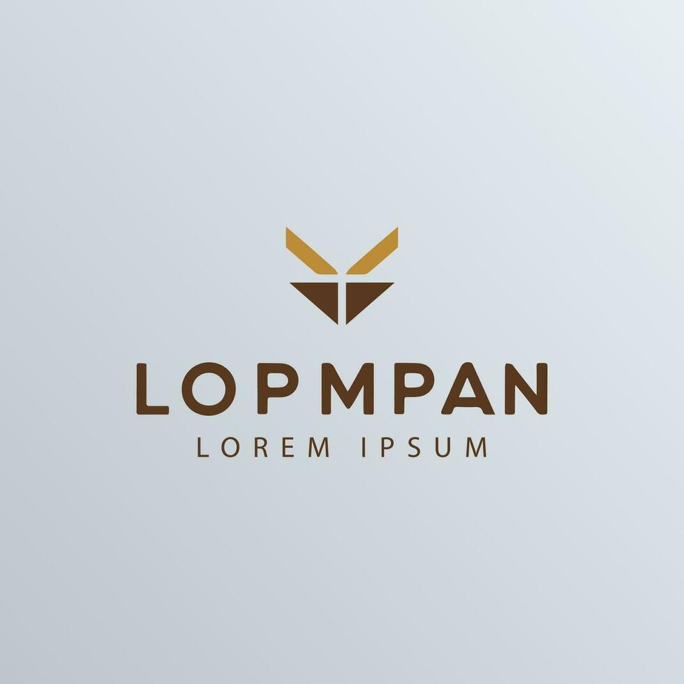 Luxurious vector golden elegant logo in a sleek flat style