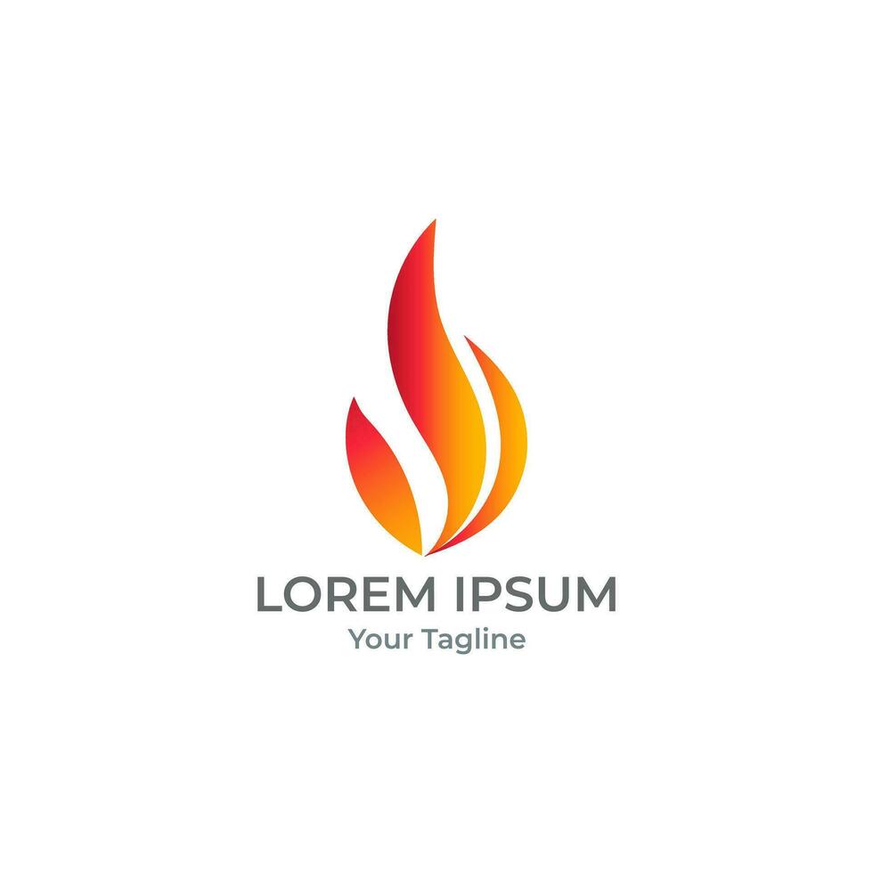 Fire flame logo design isolated on white vector