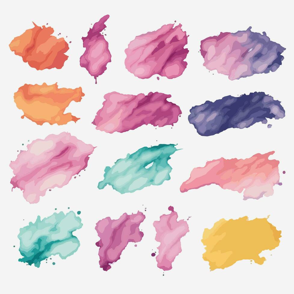 Vibrant Watercolor Splatter Stains vector