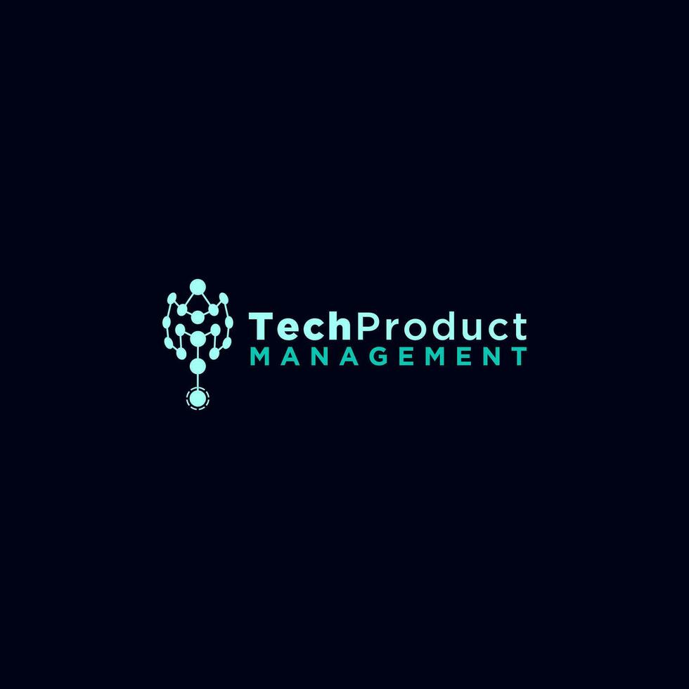 futuristic modern and techno product management vector logo template