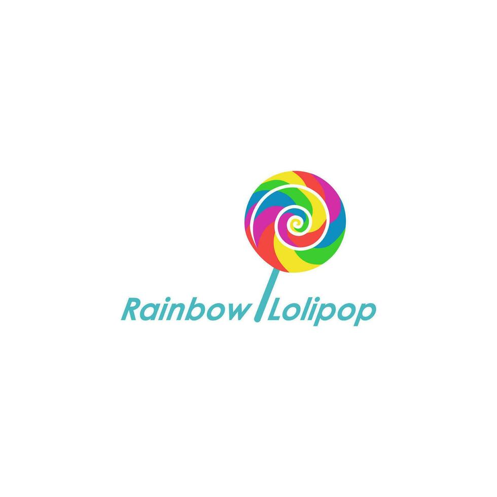 Rainbow Lollipop Logo vector design templates