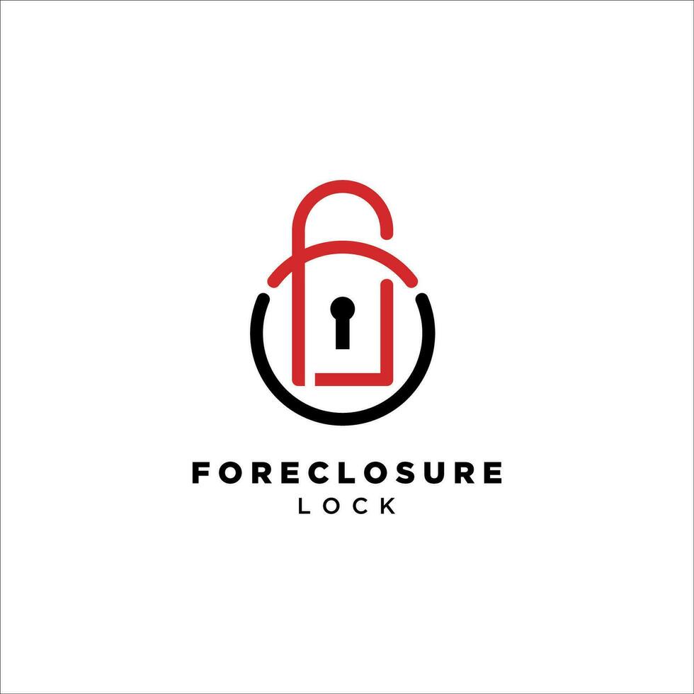 Foreclosure Security Lock Padlock Letter F Protection Logo Template Design vector