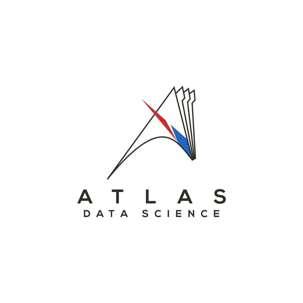 Atlas Data Science Logo. simple modern vector technology company