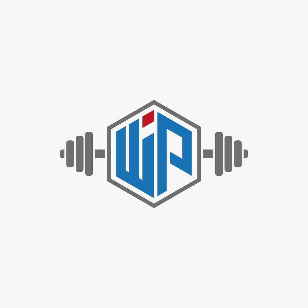 Warrior Power Gym Fitness Logo Design Template Vector Initial W and P