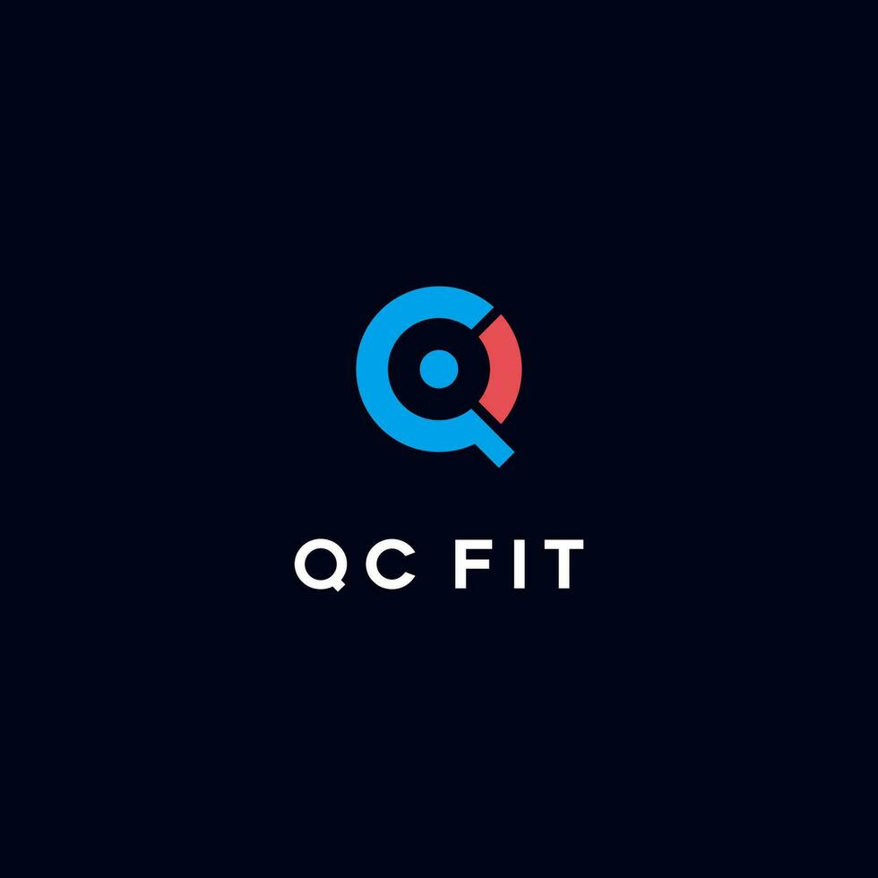 Initial Letter QC Logo Lowercase, Modern and Simple Logo Design. vector