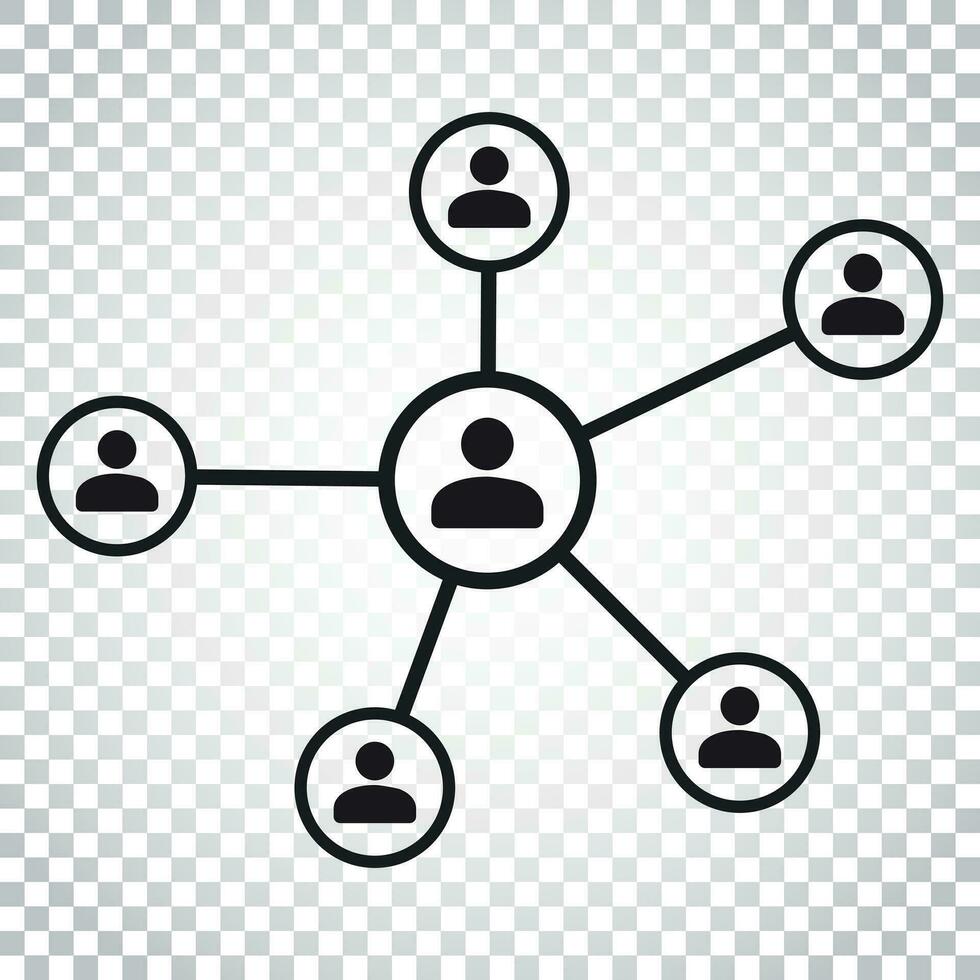 Network vector icon. People connection vector illustration. Simple business concept pictogram.