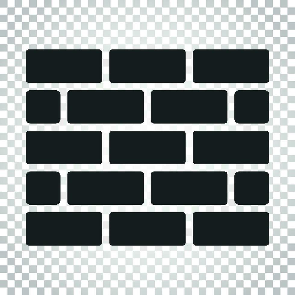 Wall brick icon in flat style on isolated background. Wall symbol illustration. Simple business concept pictogram. vector