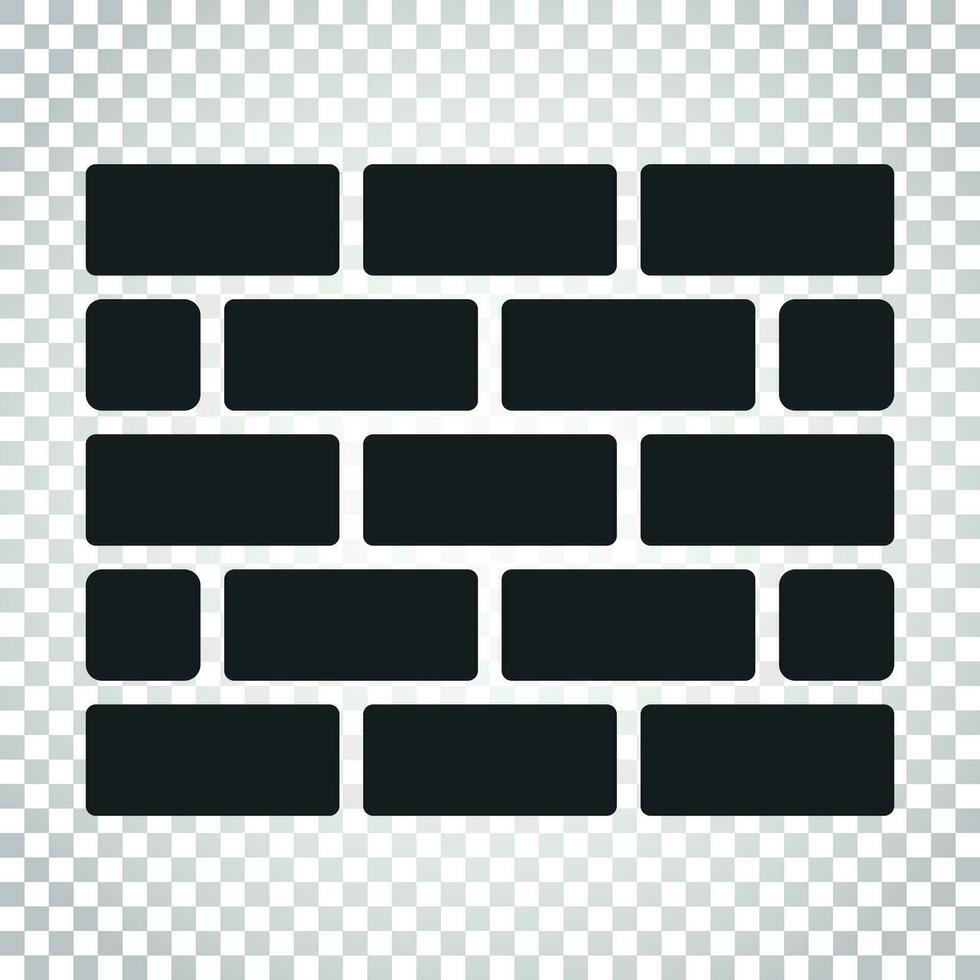 Wall brick icon in flat style on isolated background. Wall symbol illustration. Simple business concept pictogram. vector