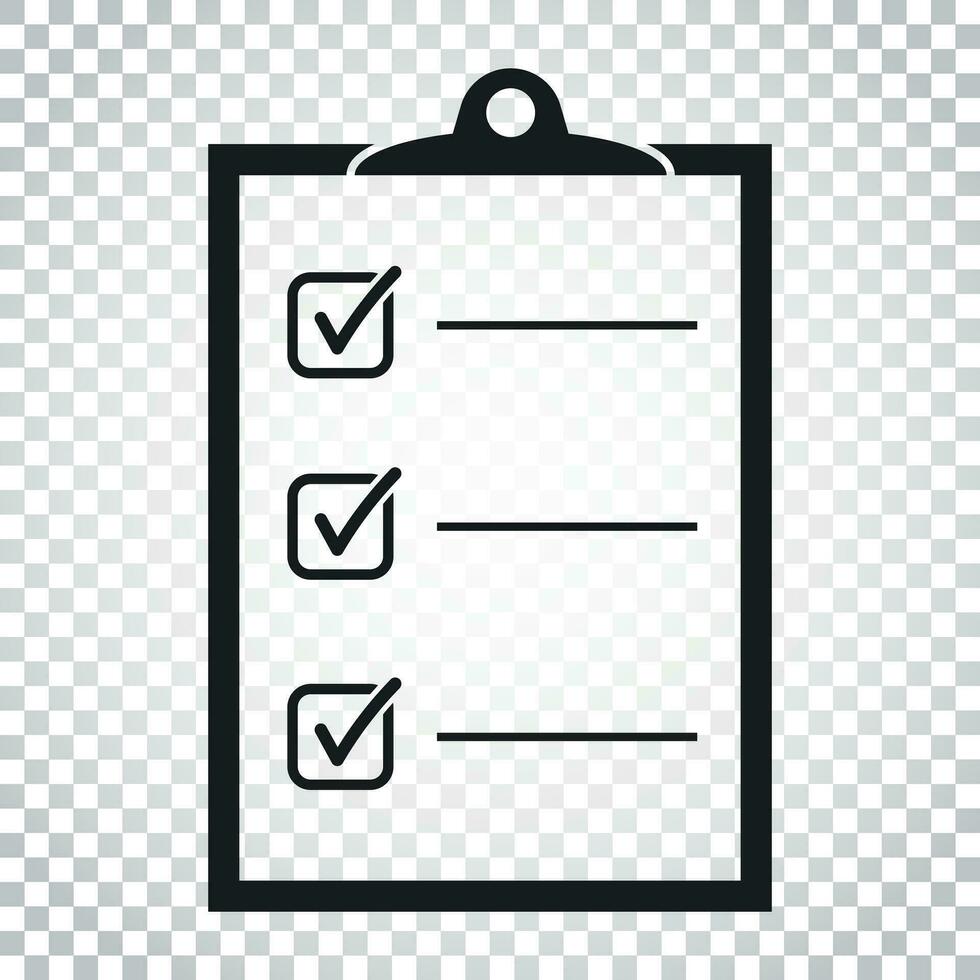 To do list icon. Checklist, task list vector illustration in flat style. Reminder concept icon on isolated background. Simple business concept pictogram.