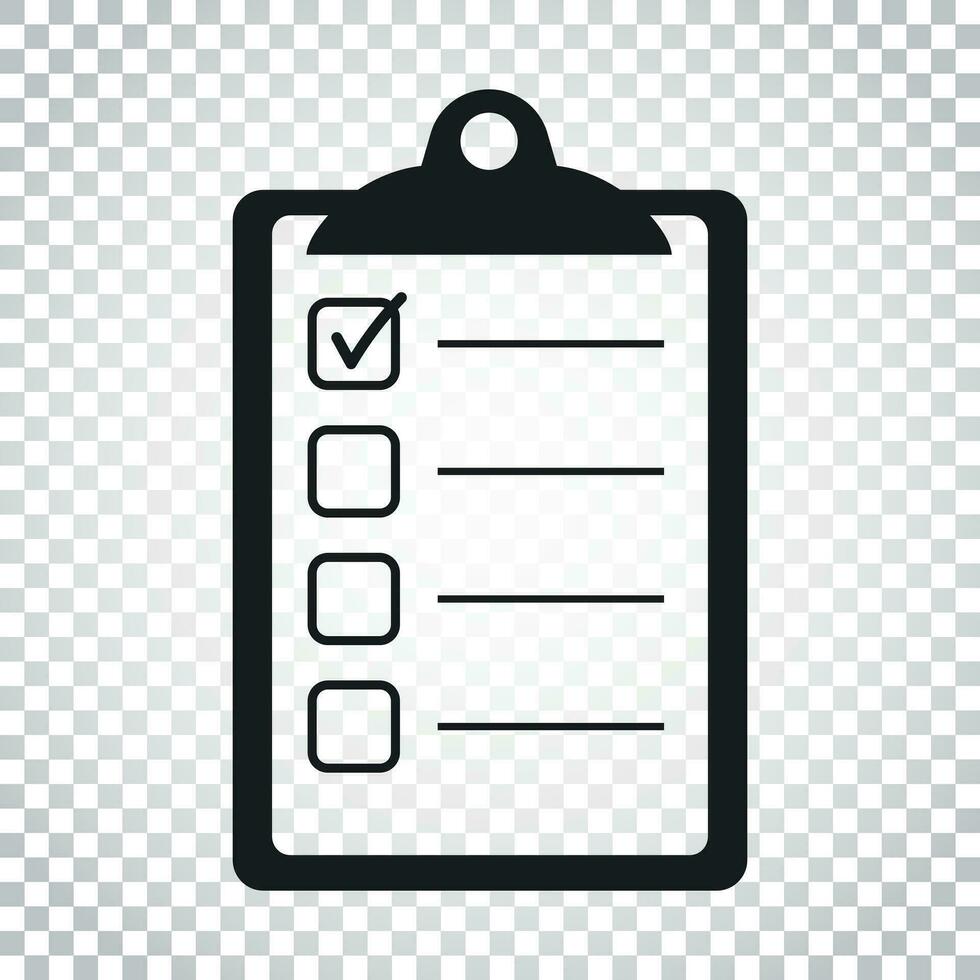 To do list icon. Checklist, task list vector illustration in flat style. Reminder concept icon on isolated background. Simple business concept pictogram.
