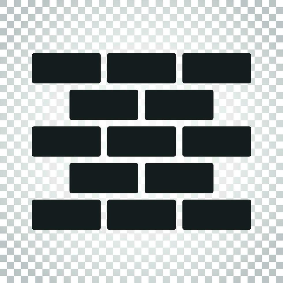 Wall brick icon in flat style on isolated background. Wall symbol illustration. Simple business concept pictogram. vector