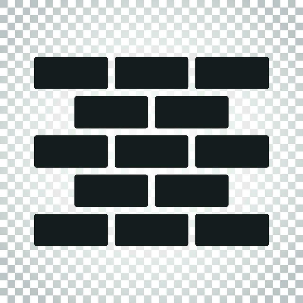 Wall brick icon in flat style on isolated background. Wall symbol illustration. Simple business concept pictogram. vector