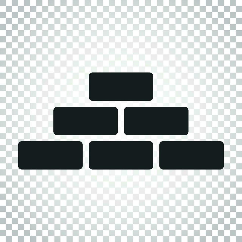 Wall brick icon in flat style on isolated background. Wall symbol illustration. Simple business concept pictogram. vector