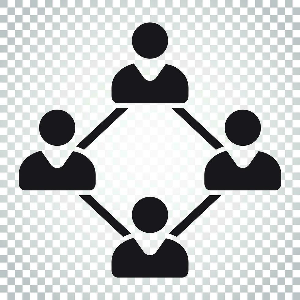 Network vector icon. People connection vector illustration. Simple business concept pictogram.