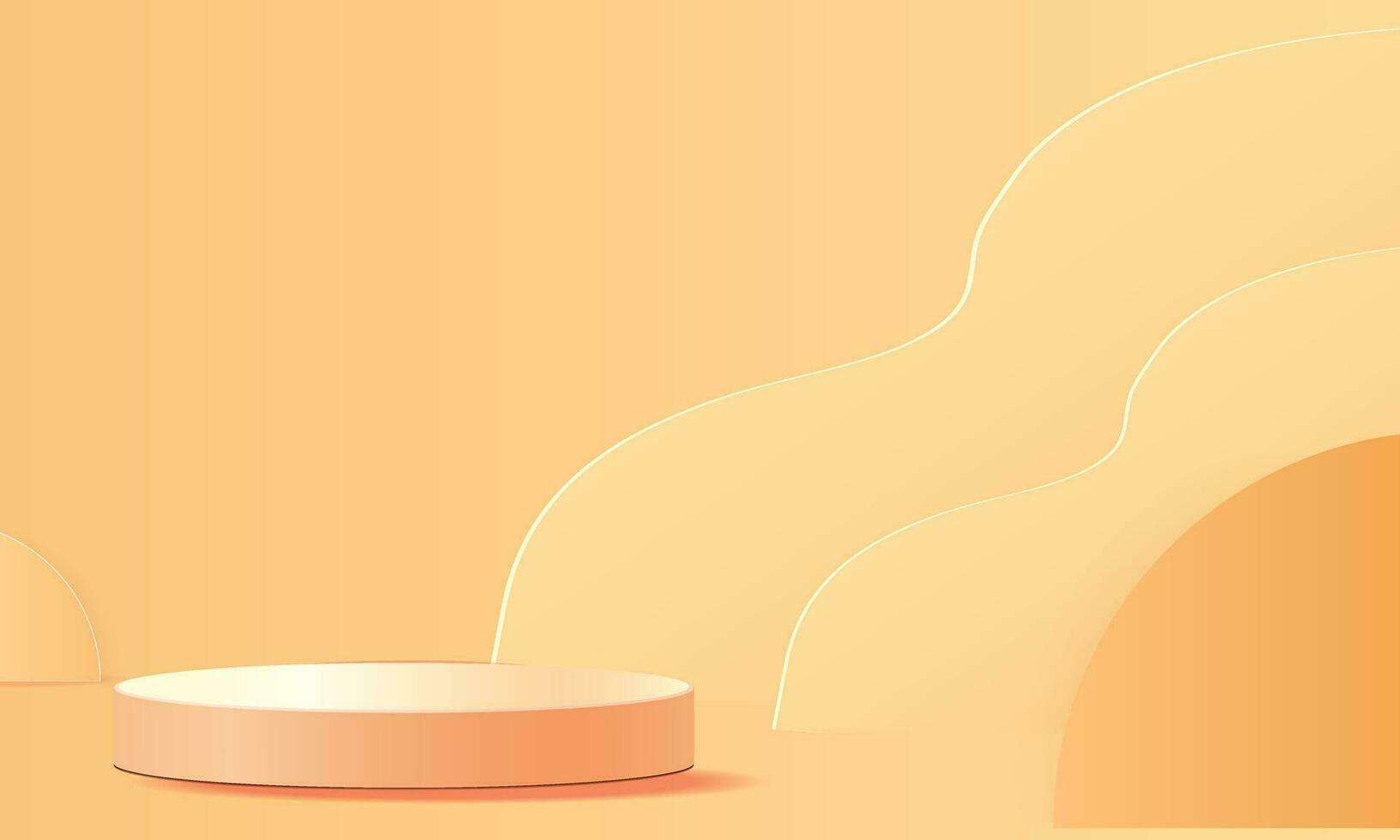 3D Geometric Podium Mockup - Tropical Leaf Neutral Concept for Product Showcase on Brown Background vector