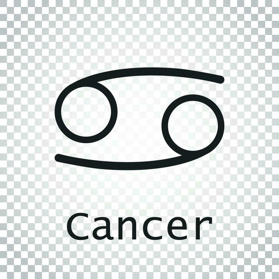 Cancer zodiac sign. Flat astrology vector illustration on isolated background. Simple pictogram.