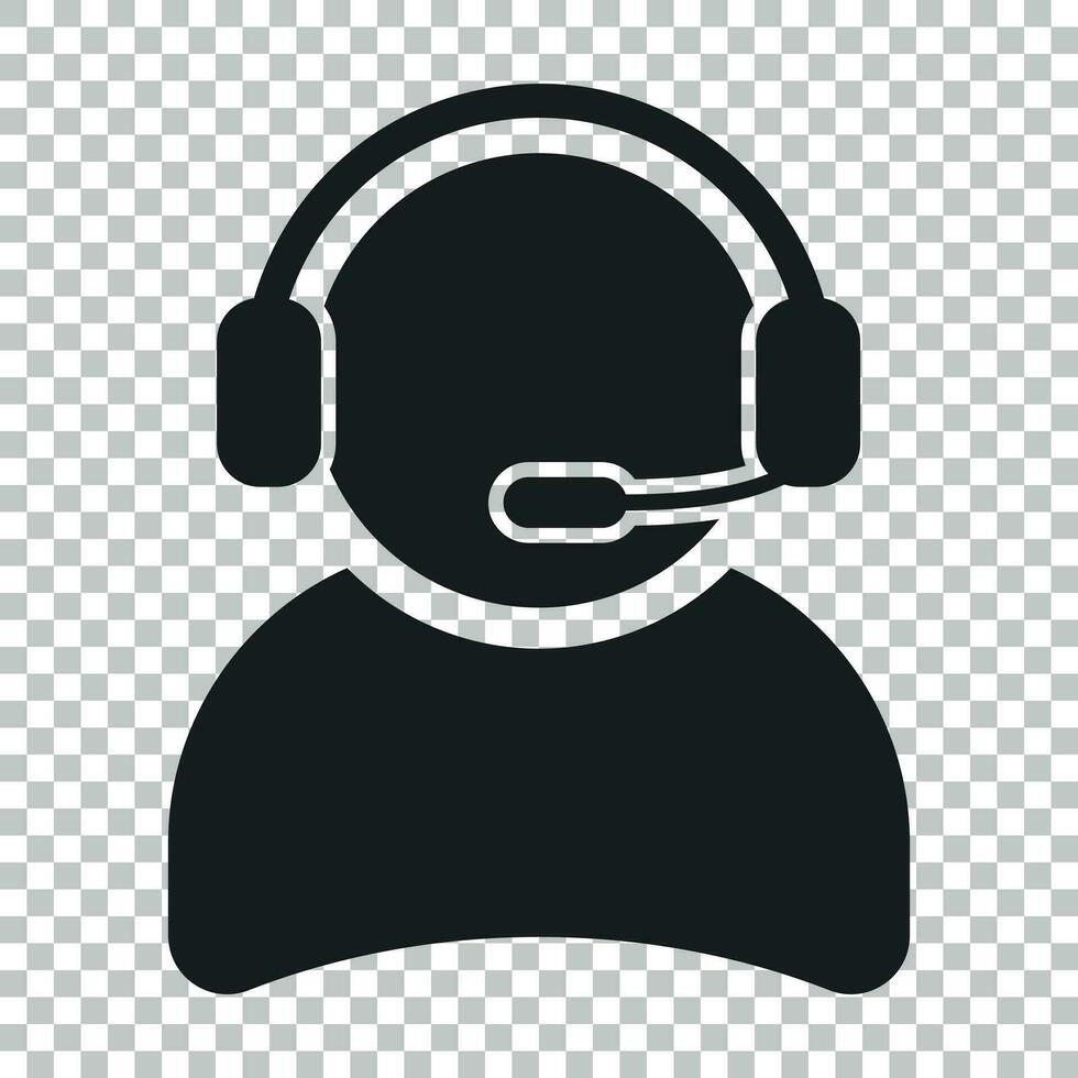 Operator with microphone vector icon. Operator in call center illustration.