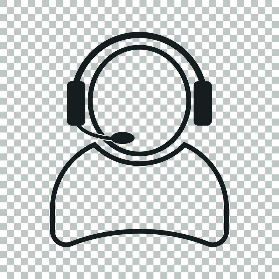 Operator with microphone vector icon. Operator in call center illustration.