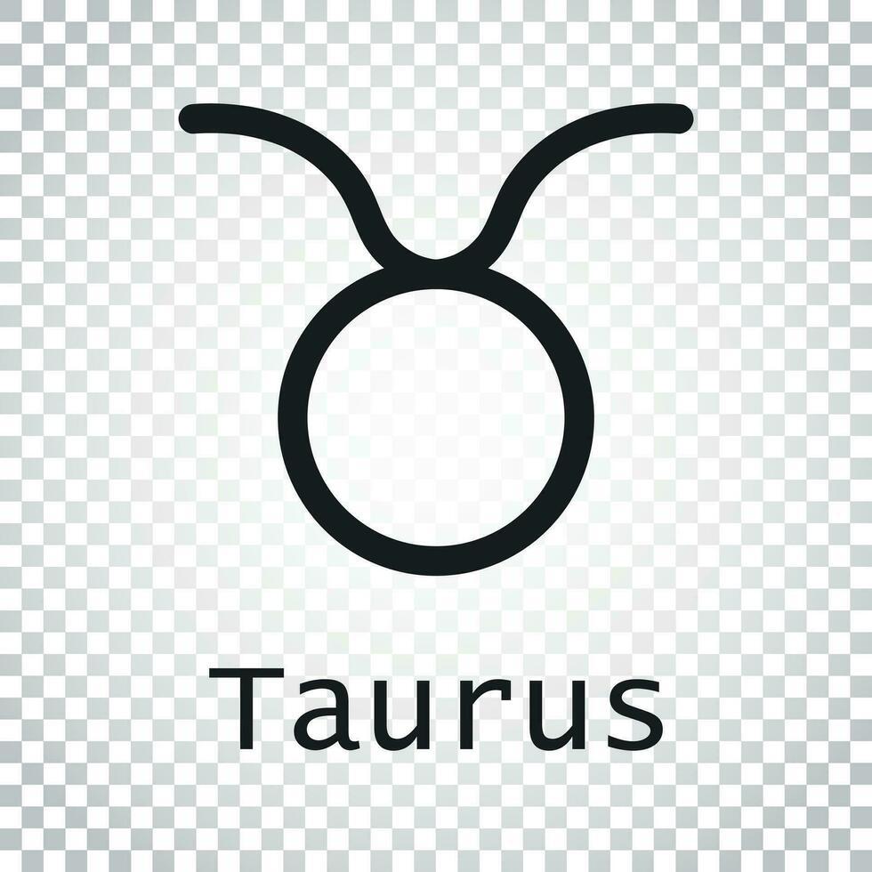 Taurus zodiac sign. Flat astrology vector illustration on isolated background. Simple pictogram.