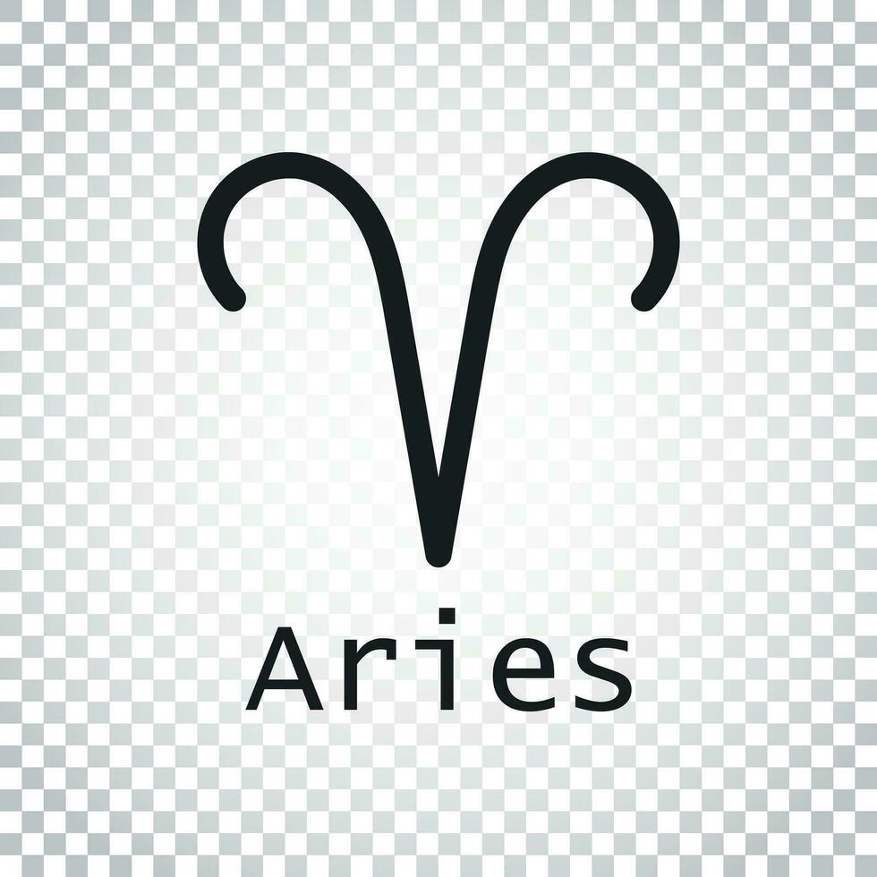 Aries zodiac sign. Flat astrology vector illustration on isolated background. Simple pictogram.