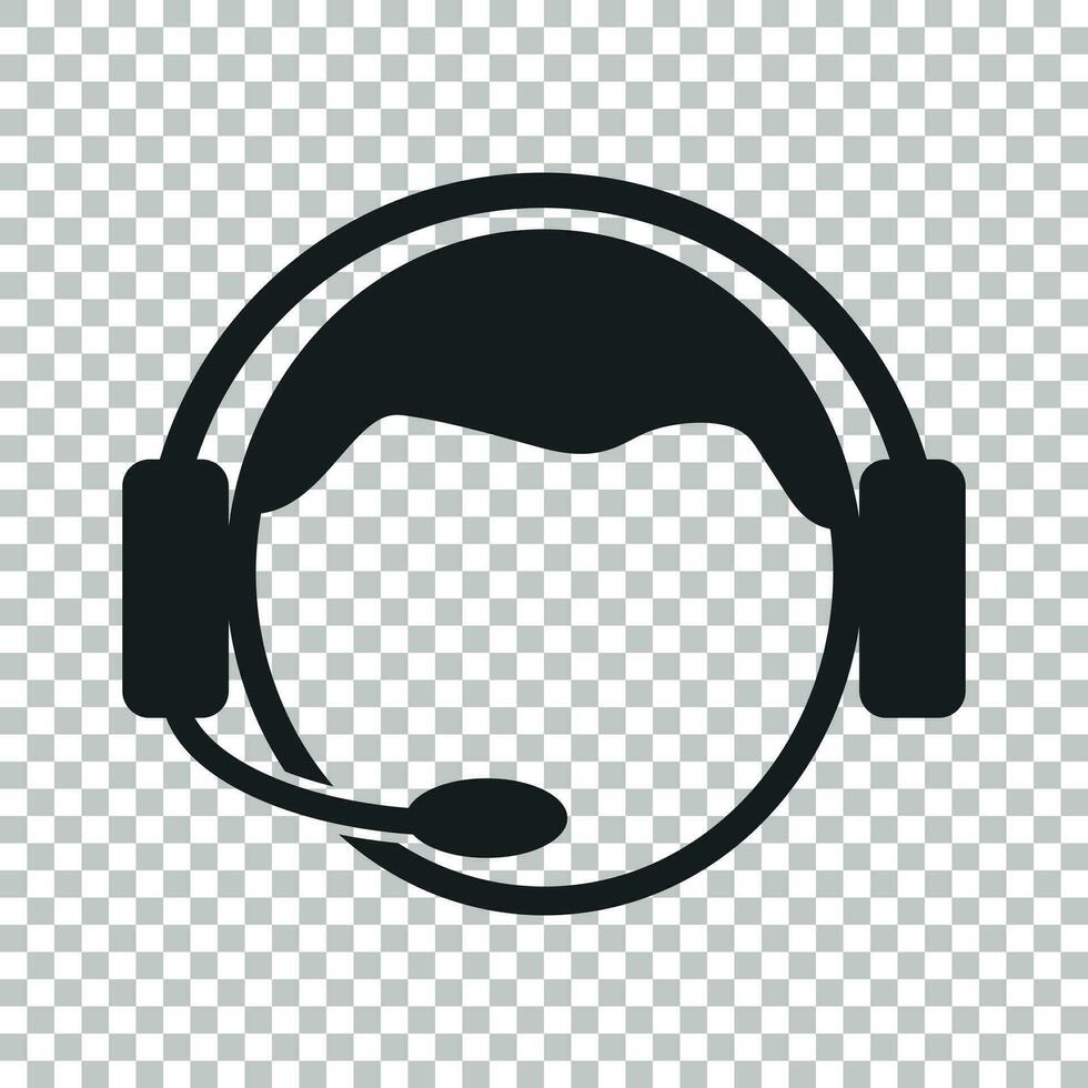 Operator with microphone vector icon. Operator in call center illustration.