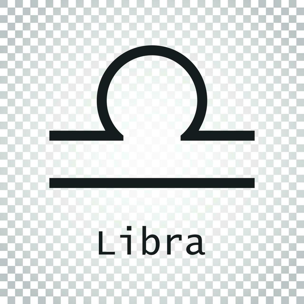 Libra zodiac sign. Flat astrology vector illustration on isolated background. Simple pictogram.