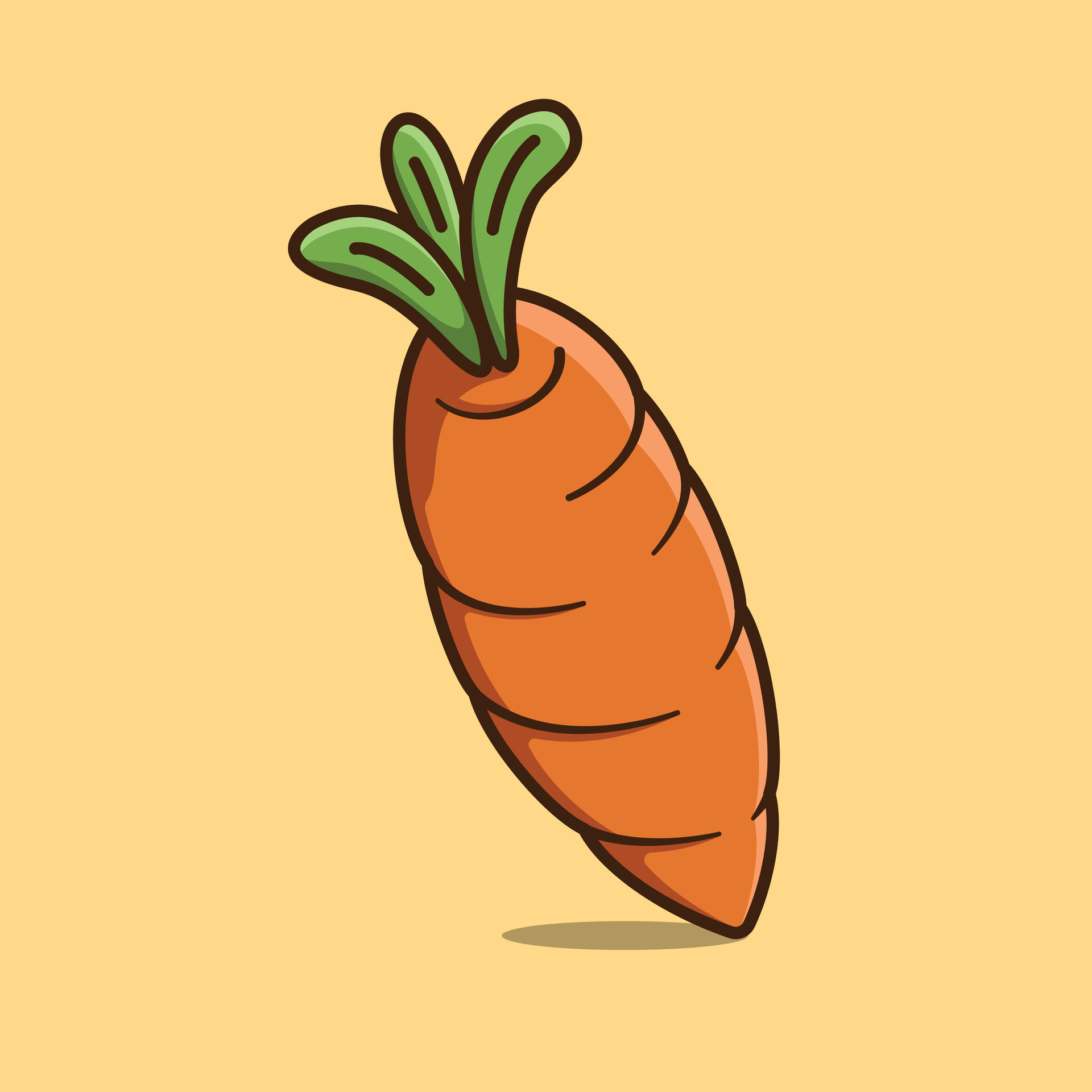 Carrot simple cartoon vector icon illustration vegetable icon 25920414