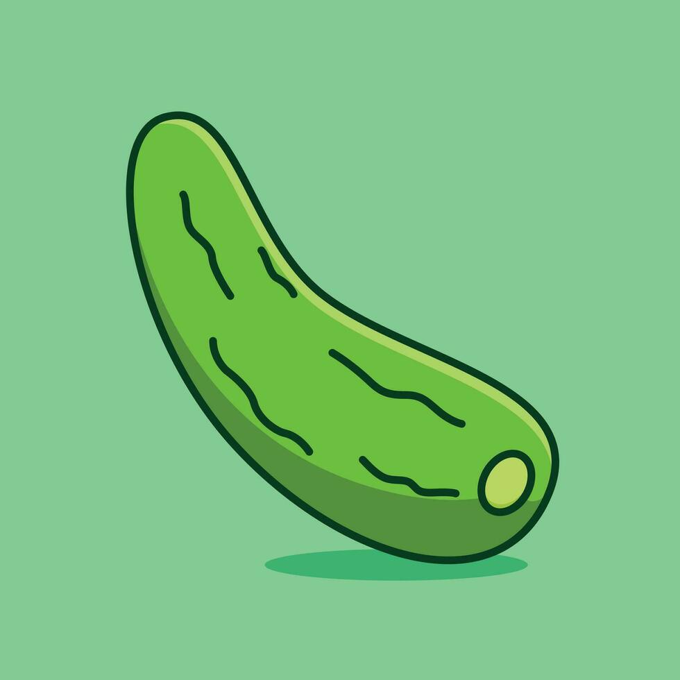 Cucumber simple cartoon vector icon illustration vegetable icon