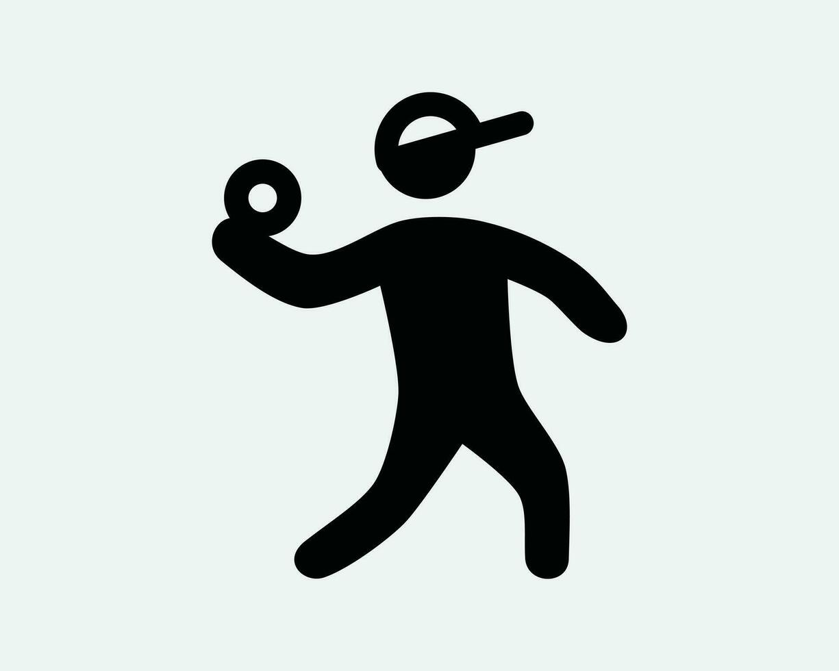 Baseball Pitch Icon Sport Throw Ball Athlete Player Sports Throwing Pitcher Game Toss Play Black White Graphic Clipart Artwork Symbol Sign Vector EPS