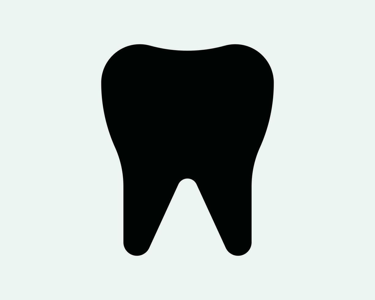 Molar Teeth Icon. Dental Teeth Dentist Care Mouth Oral Enamel Root Cavity Black White Shape Silhouette Graphic Clipart Artwork Symbol Sign Vector EPS